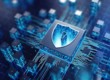 Bouclier numérique symbolisant la cyberdéfense face aux attaques générées par intelligence artificielle