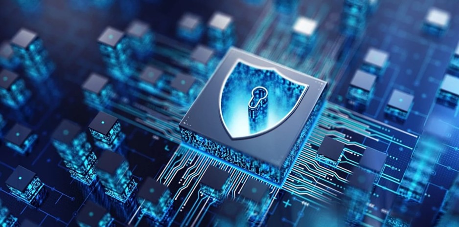 Bouclier numérique symbolisant la cyberdéfense face aux attaques générées par intelligence artificielle