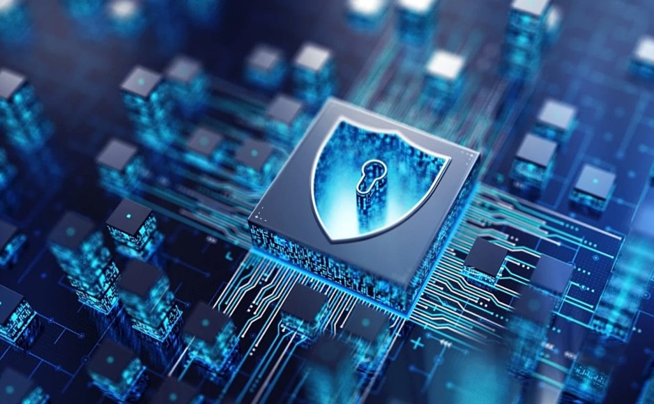 Bouclier numérique symbolisant la cyberdéfense face aux attaques générées par intelligence artificielle